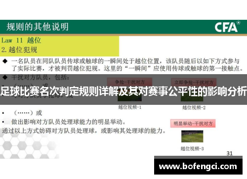 足球比赛名次判定规则详解及其对赛事公平性的影响分析